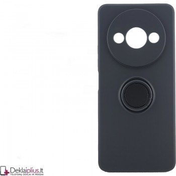 Silikoninis dėklas su žiedu ir kameros apsauga - juodas (Xiaomi Redmi A3) Silikoninis dėklas su žiedu ir kameros apsauga - juodas (Xiaomi Redmi A3)